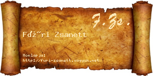 Füri Zsanett névjegykártya